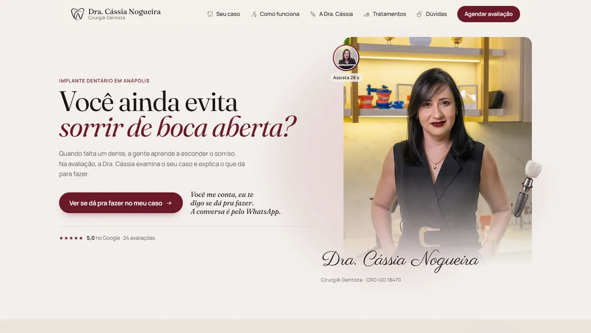 Projeto Dra. Cássia Nogueira desenvolvido pela Odisseia Design
